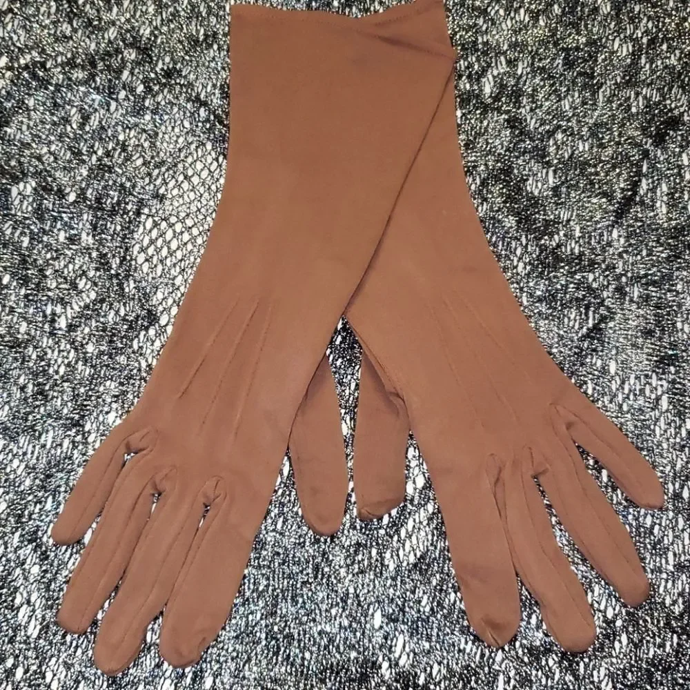 VNTG Brown Nylon Gloves